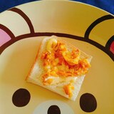 炒り卵とマヨネーズのおやつトースト